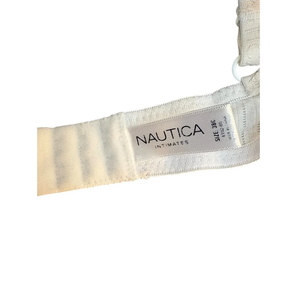 Nautica Intimates White Lightly Lined Bra Size 38C Underwire‎ Stretch Knit